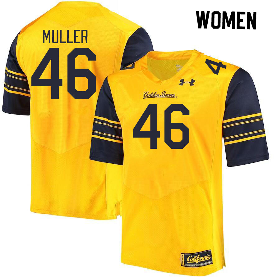 Women #46 Jake Muller California Golden Bears College Football Jerseys Stitched Sale-Gold